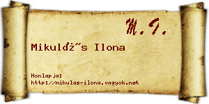 Mikulás Ilona névjegykártya